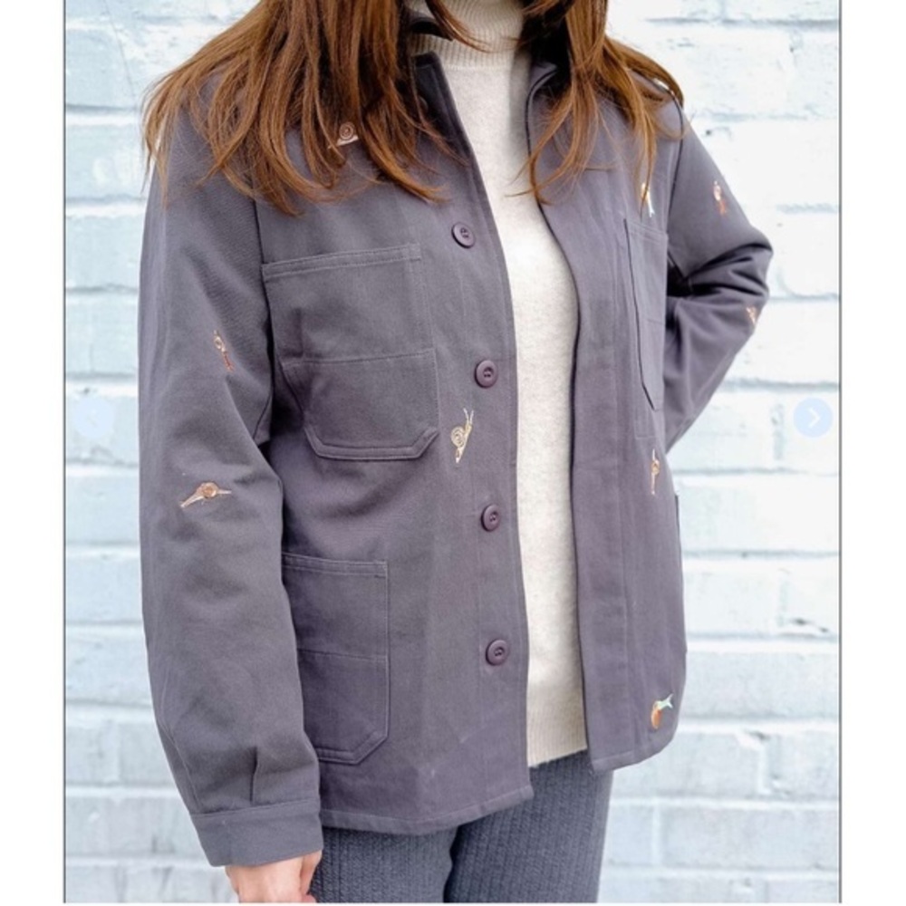WYLLIS gray embroidered snail jacket size -XL